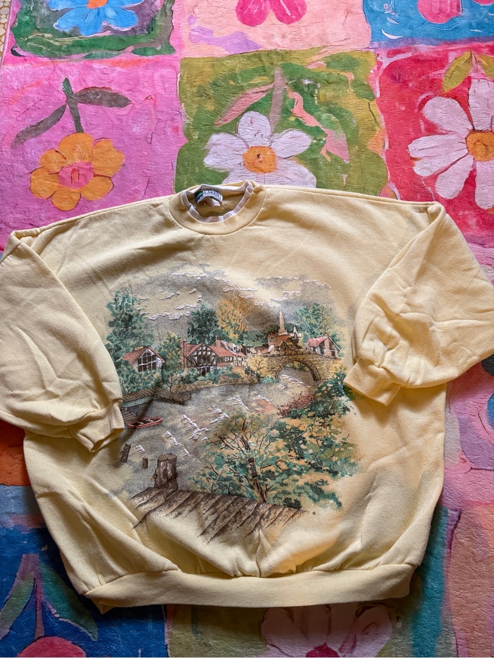 Vintage 90s Made in Canada Sweatshirt Medium - Cottagecore Scenic Landscape